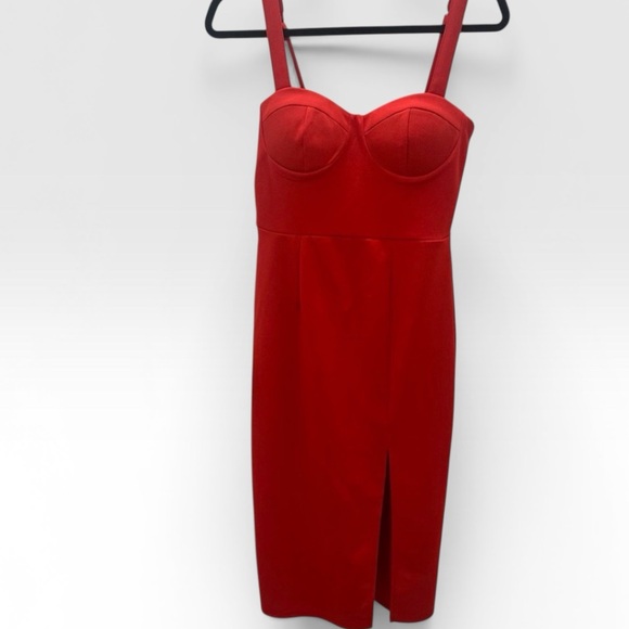 Trixxi Dresses & Skirts - Trixxie Red Bustier Midi Dress – Size Medium – NWOT